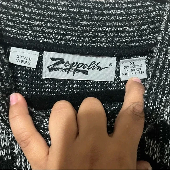 Vintage Style Men's Women's Knitted Crewneck Pullover XL - Picture 4 of 5